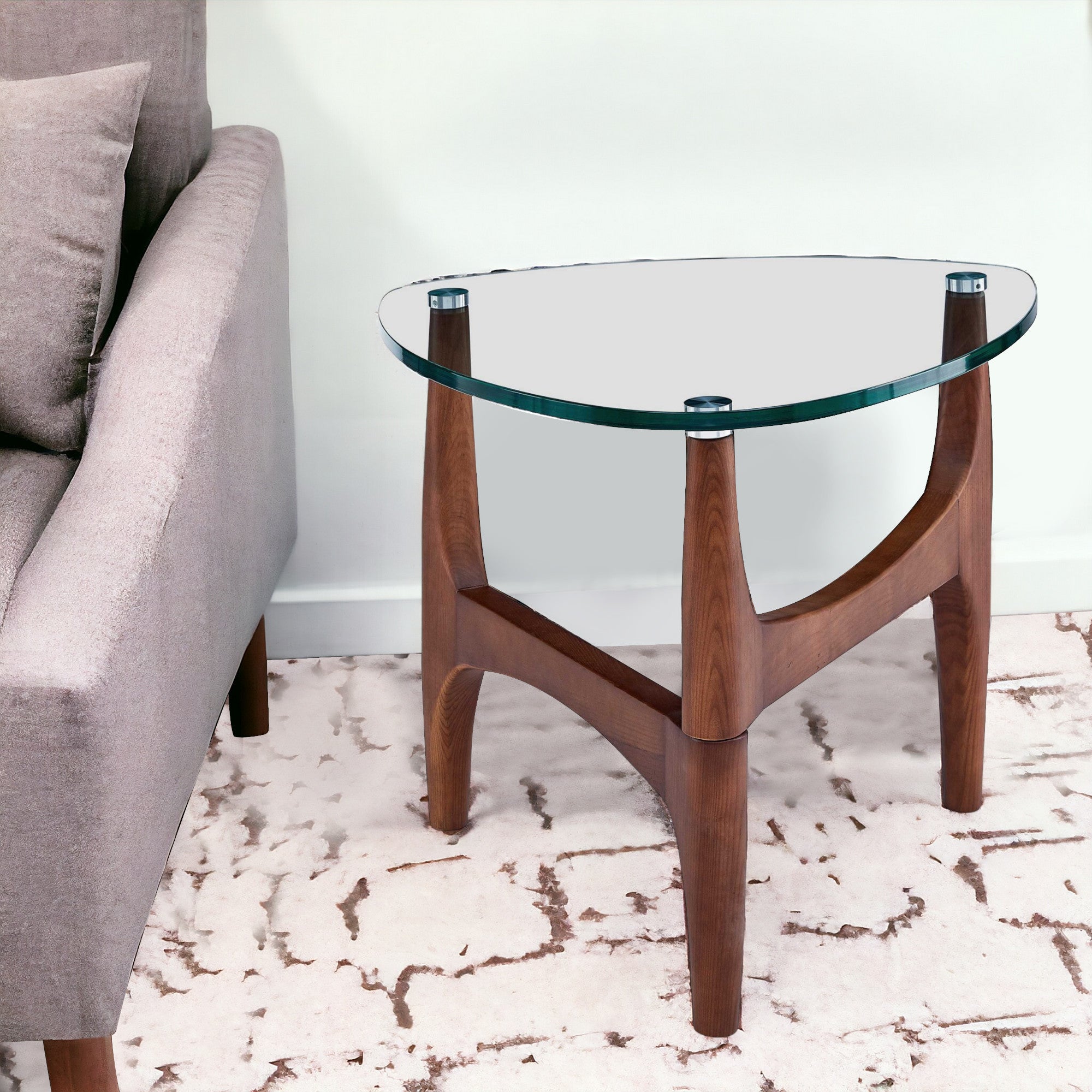 20" Clear Tempered Glass End Table-1