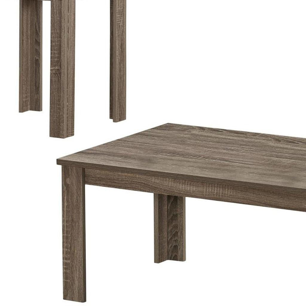 Set of Three 44" Taupe Coffee Table-4