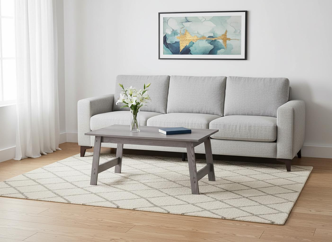 Set of Three 36" Gray Coffee Table-0