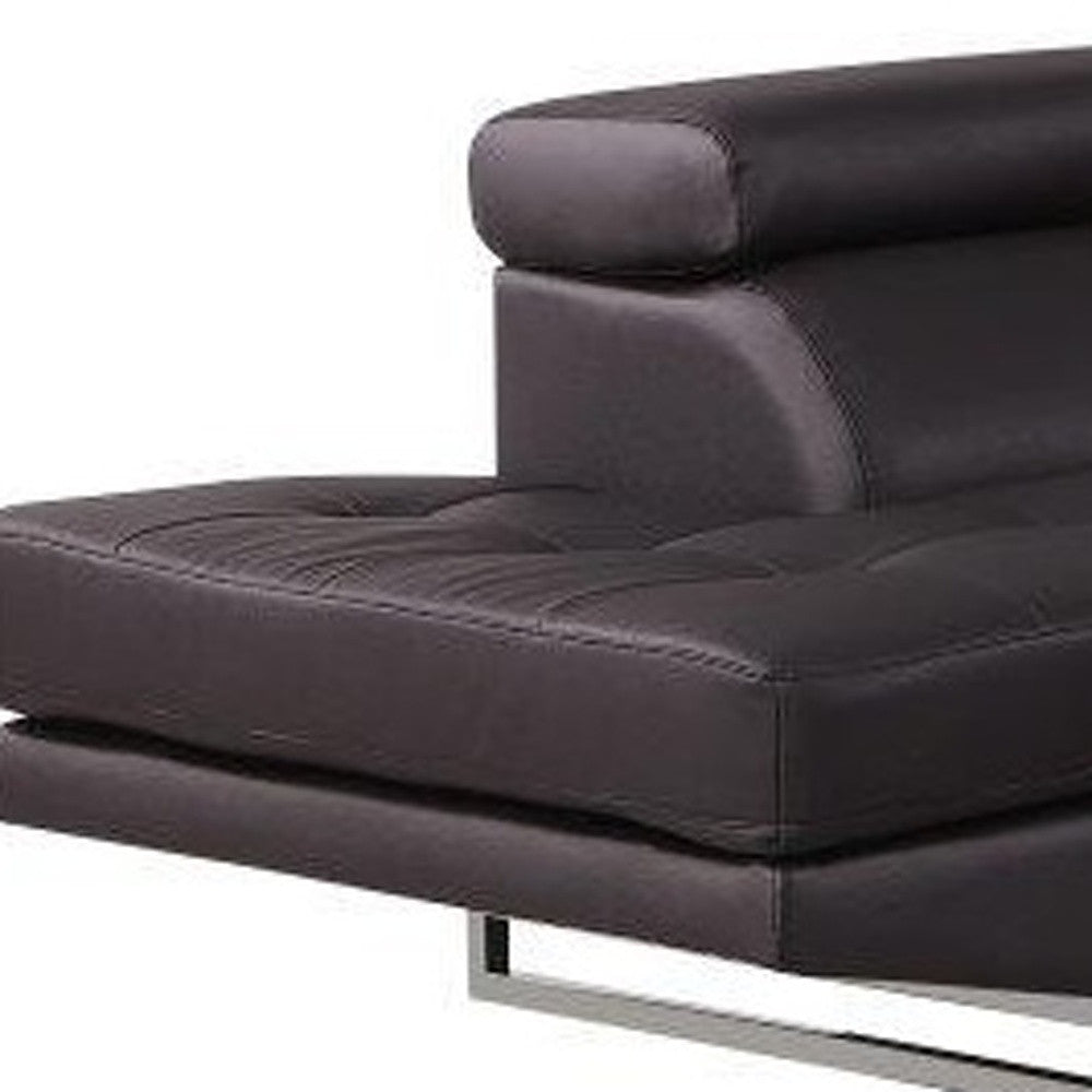 Black Leather L Shaped Two Piece Corner Sectional-2