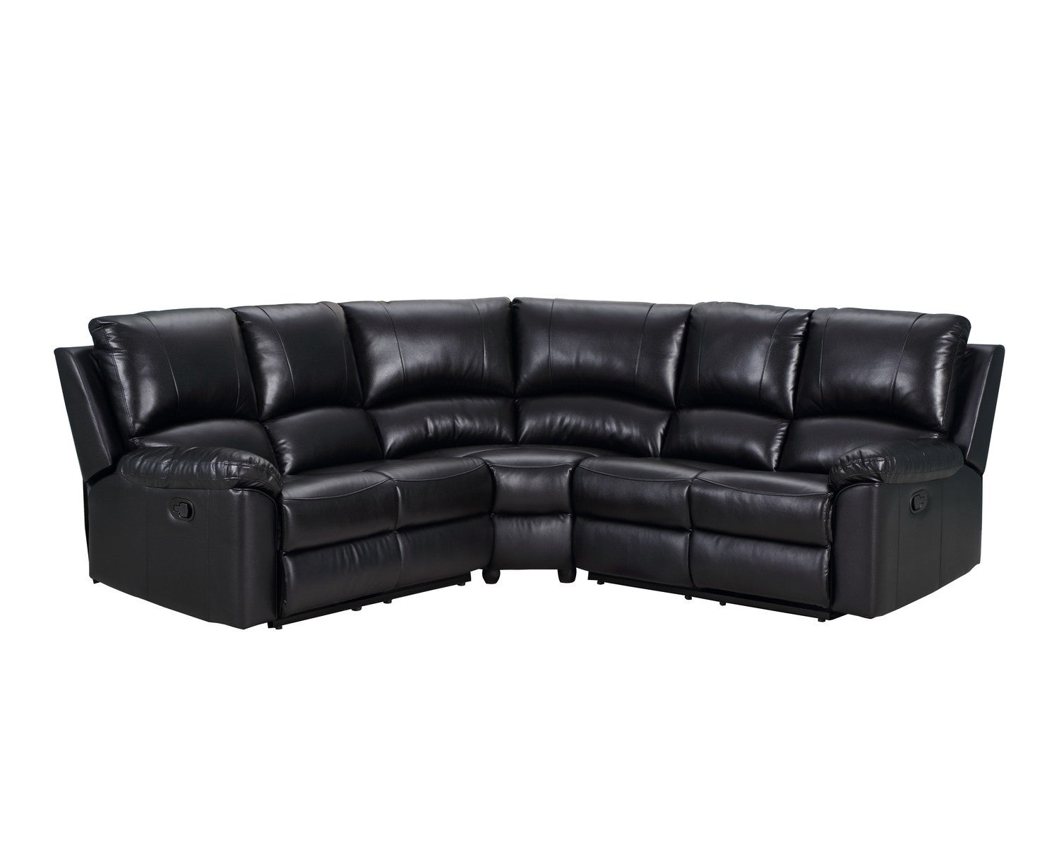 Black Polyester Blend Reclining U Shaped Three Piece Corner Sectional-0