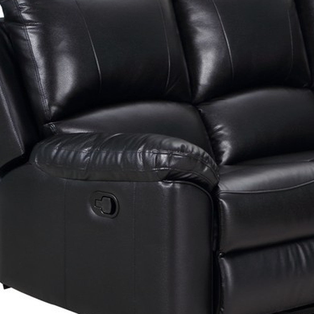 Black Polyester Blend Reclining U Shaped Three Piece Corner Sectional-2
