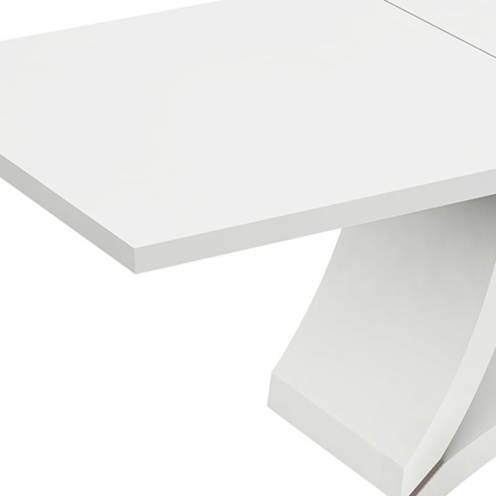 98" White Solid Manufactured Wood Dining Table-3