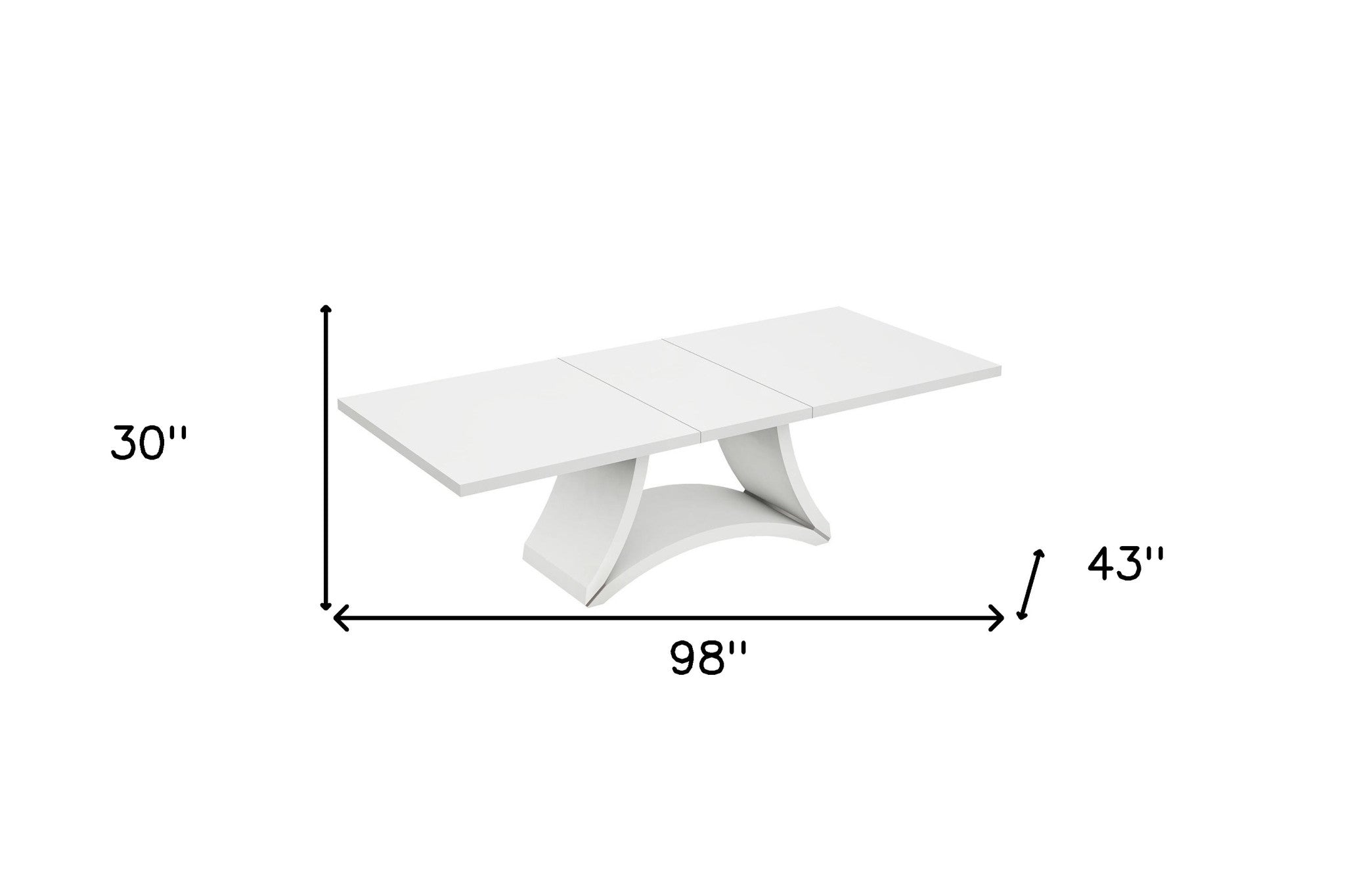 98" White Solid Manufactured Wood Dining Table-4