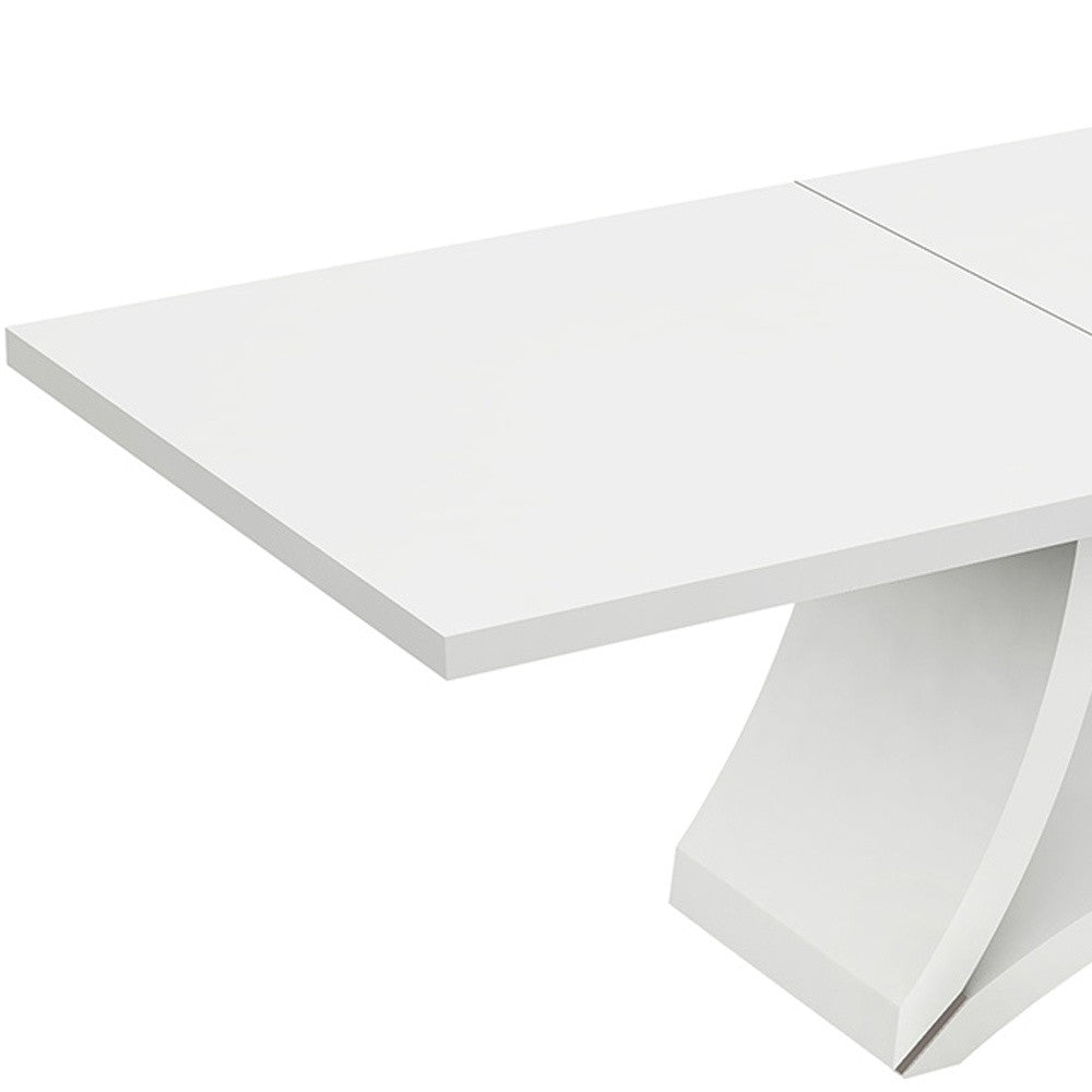 98" White Solid Manufactured Wood Dining Table-2