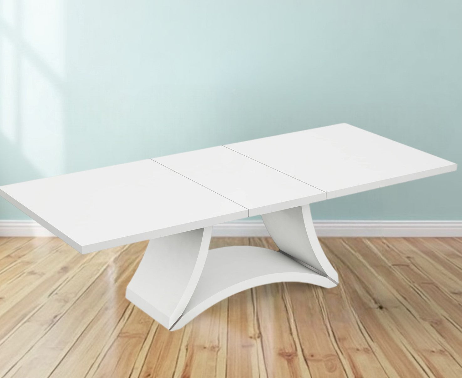 98" White Solid Manufactured Wood Dining Table-1