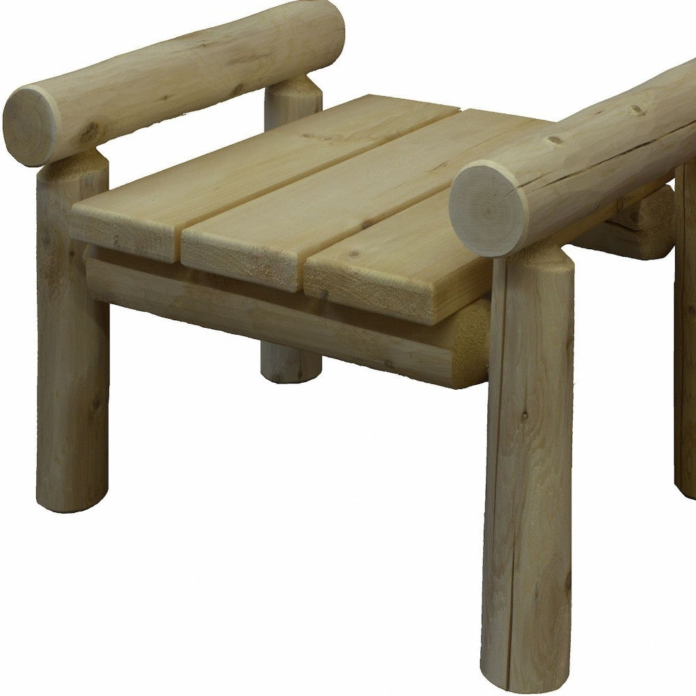 28" X 20" X 18"  Natural Wood Ottoman-2