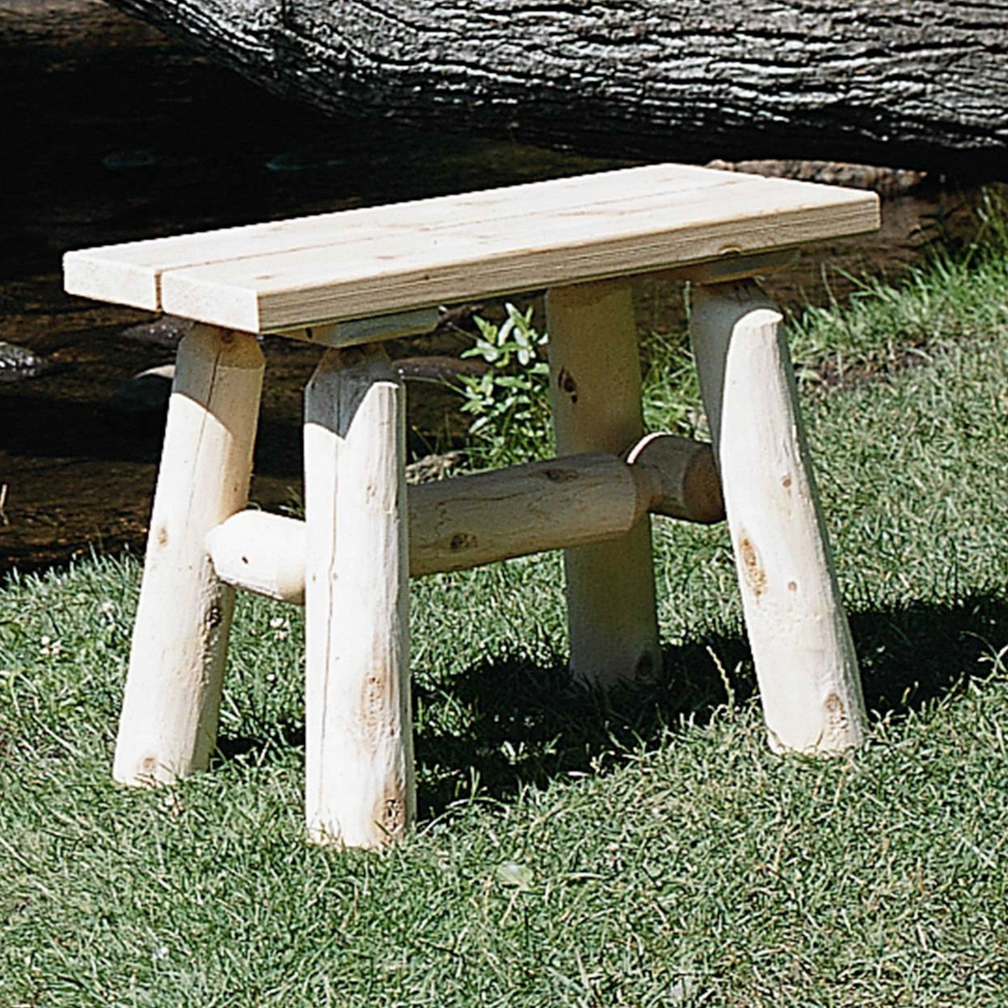 23" X 11" X 18"  Natural Wood End Bench Pair-3