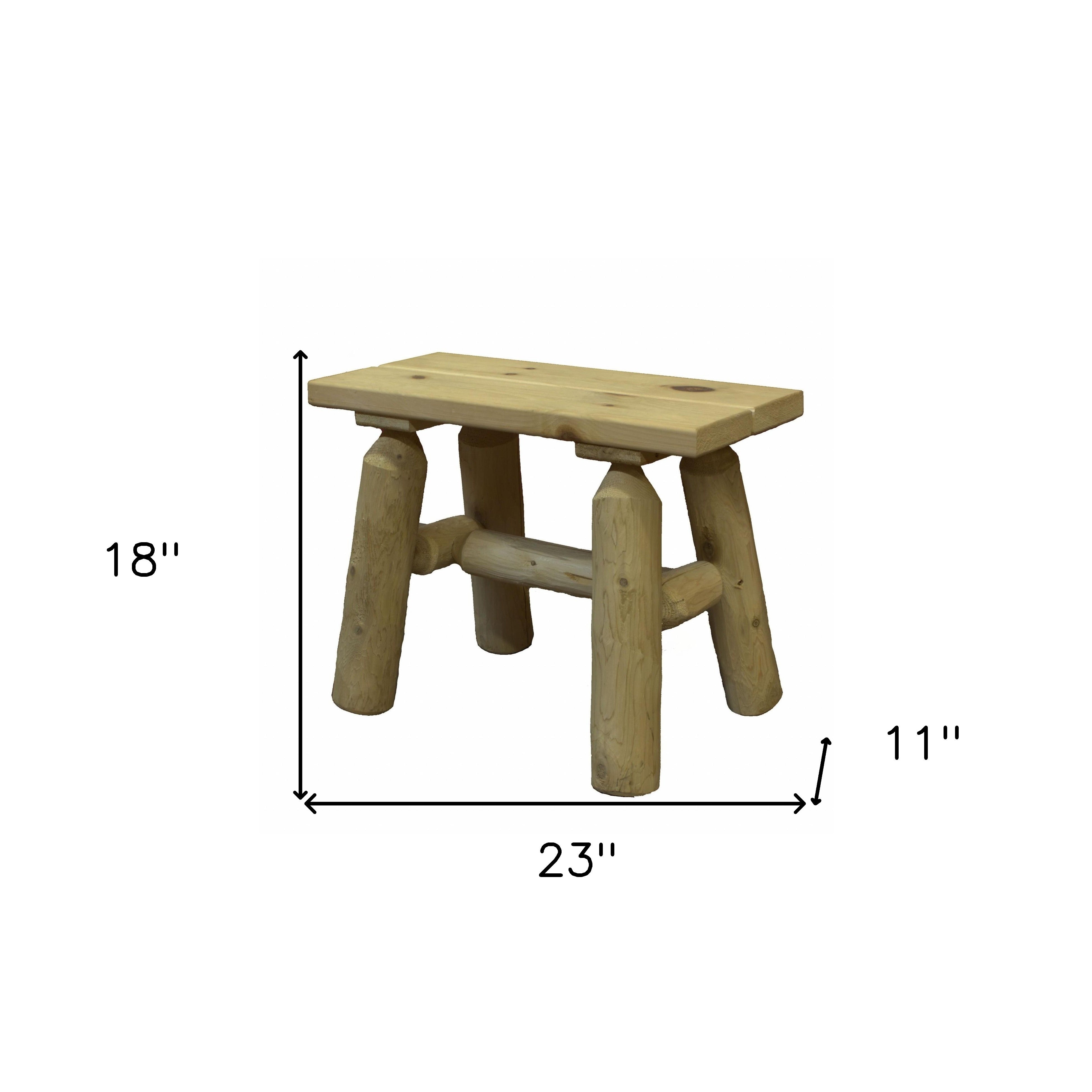 23" X 11" X 18"  Natural Wood End Bench Pair-4