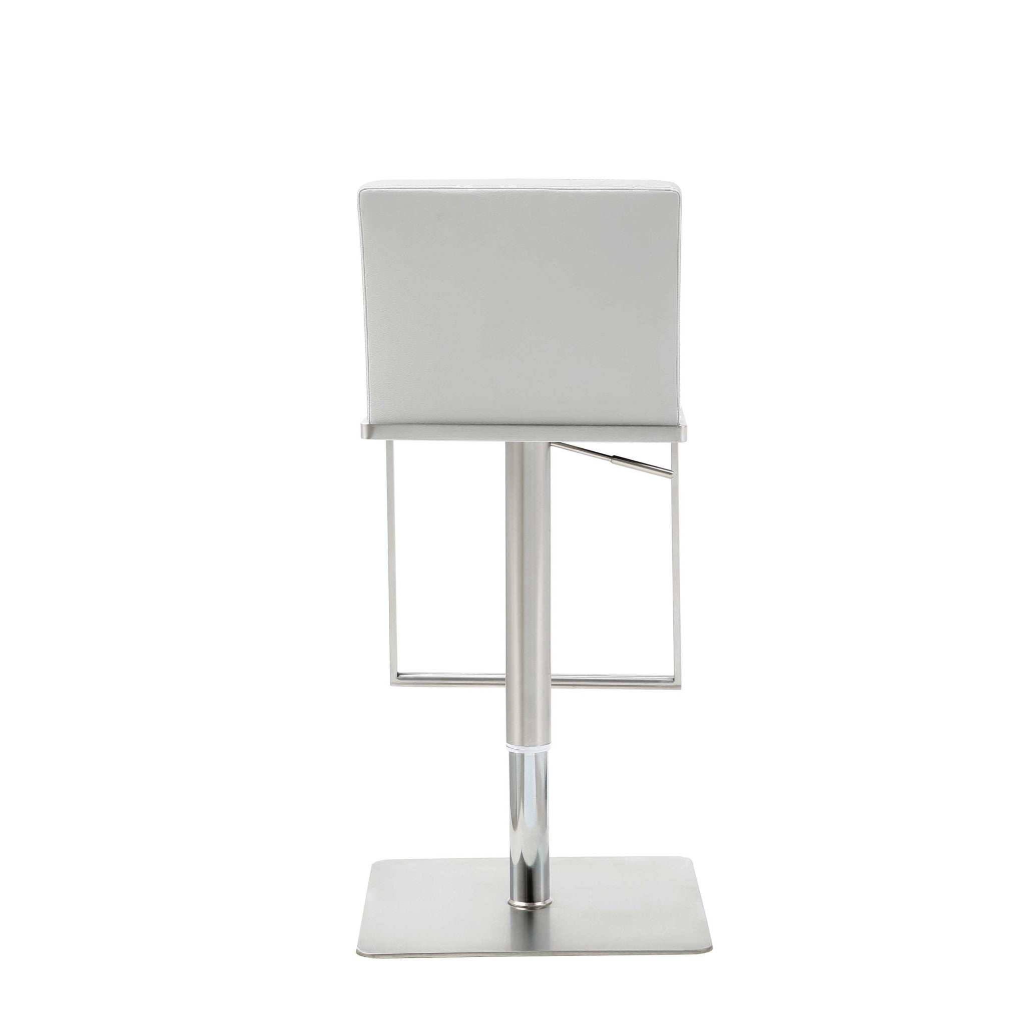 20 " White And Silver Stainless Steel Bar Chair-3