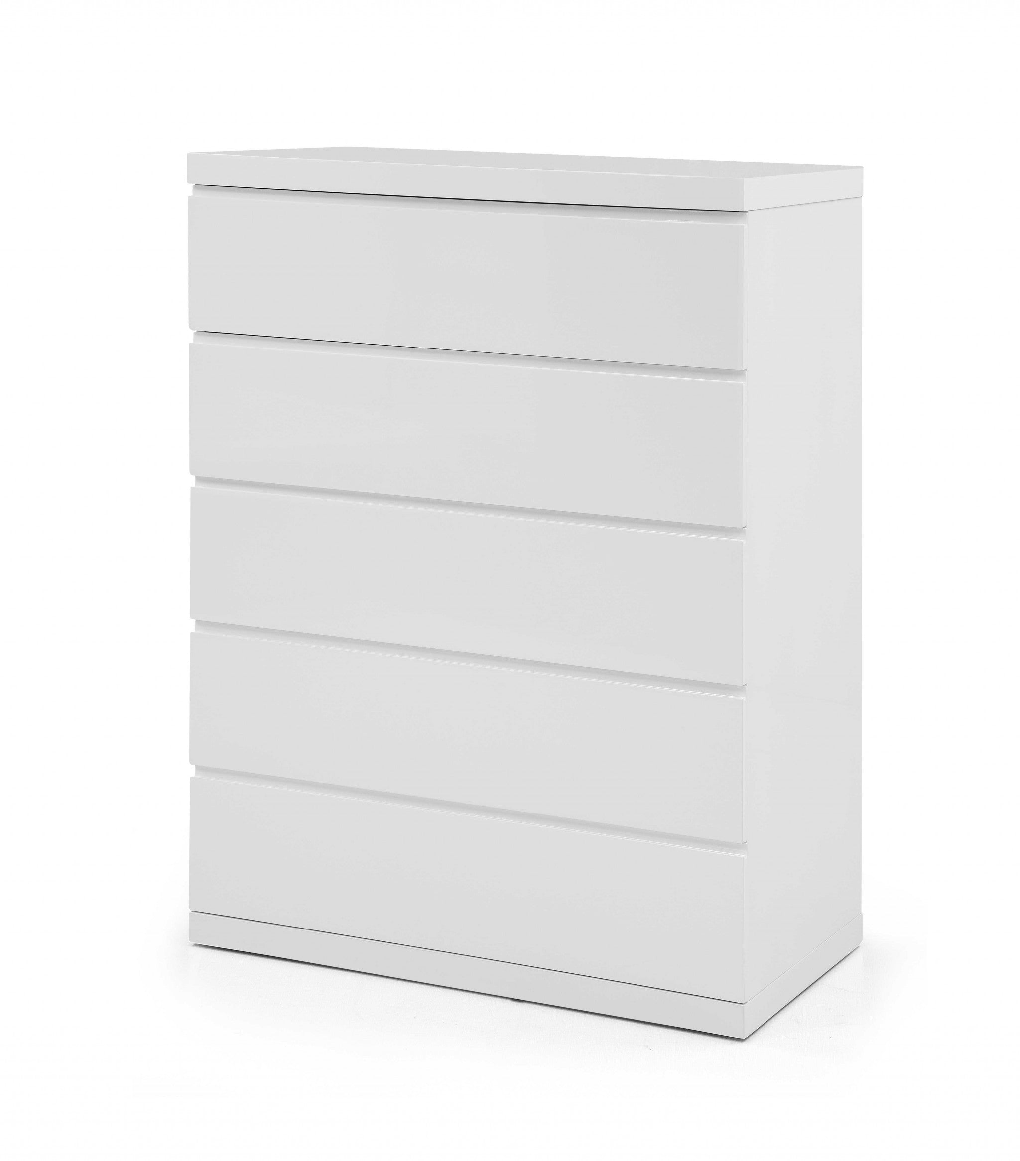 36 X 20 X 47 Gloss White Stainless Steel 5 Drawer Chest-0
