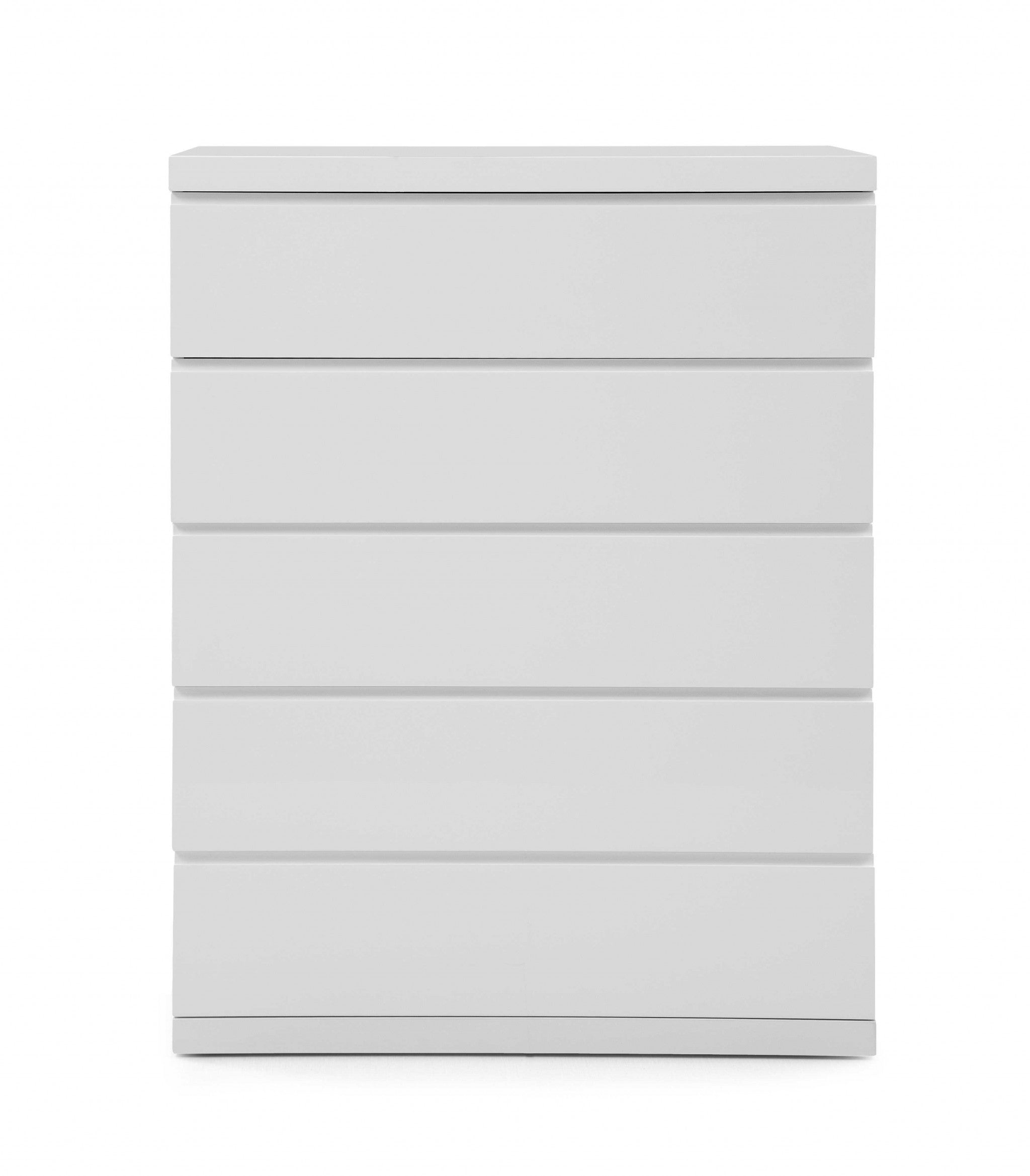 36 X 20 X 47 Gloss White Stainless Steel 5 Drawer Chest-1
