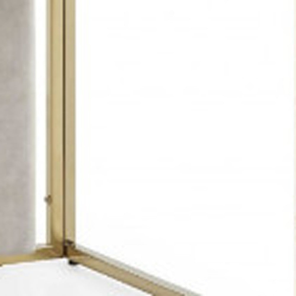 Set of Two Beige and Gold Upholstered Dining Side Chairs-6