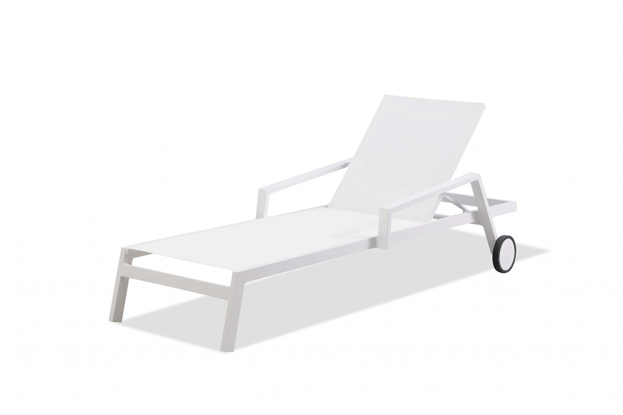 Set Of 2 White Modern Aluminum Chaise Lounges-0