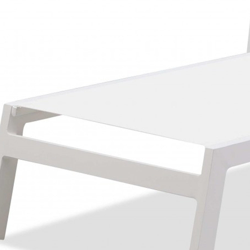 Set Of 2 White Modern Aluminum Chaise Lounges-1