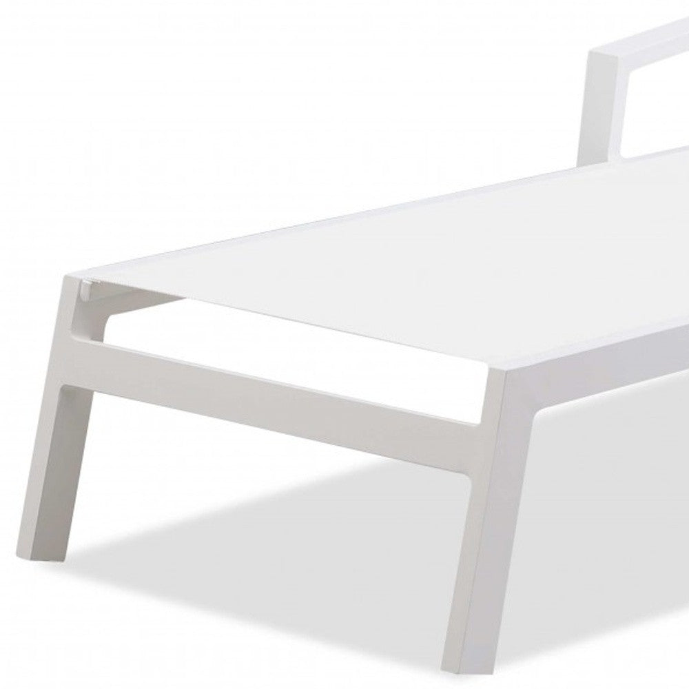 Set Of 2 White Modern Aluminum Chaise Lounges-2