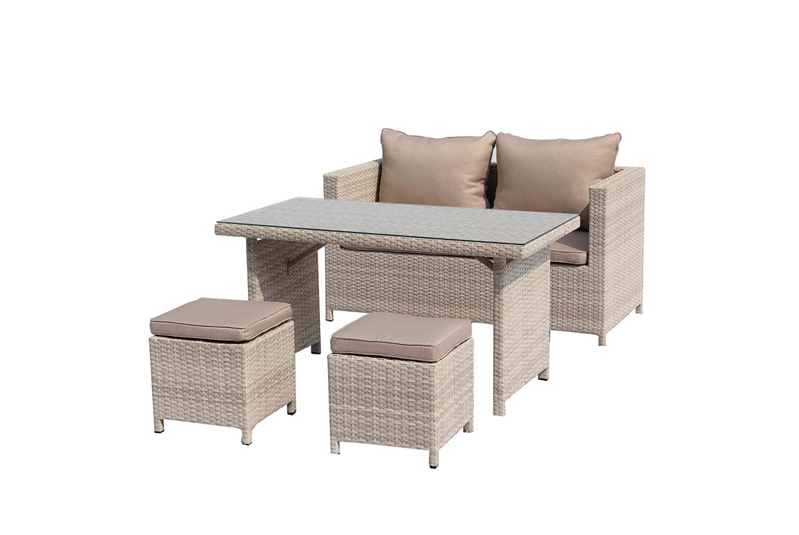 50" Beige Glass And Iron Coffee Table-0