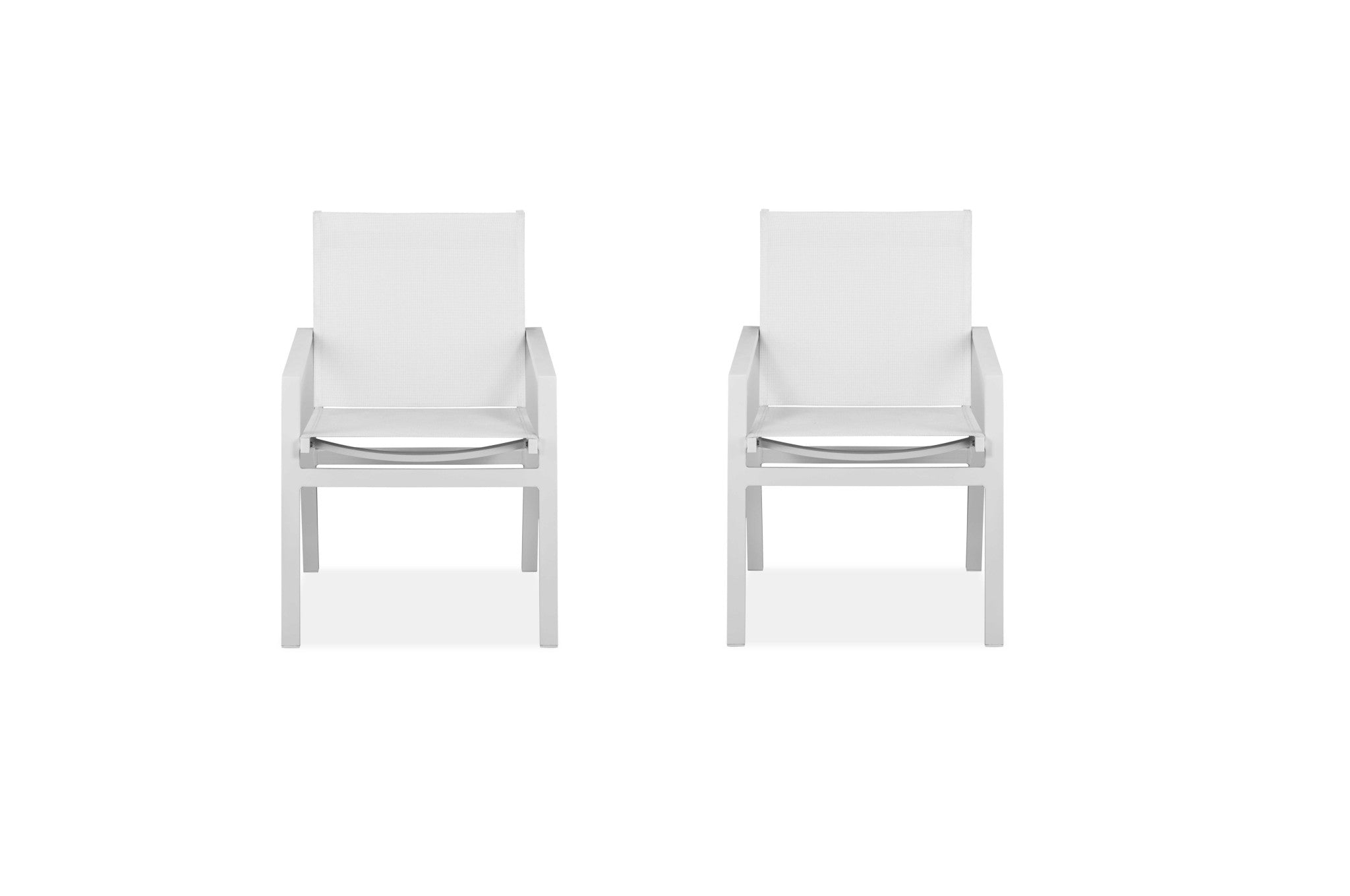 Set of Two 22" White Metal Indoor Outdoor Dining Chair-0