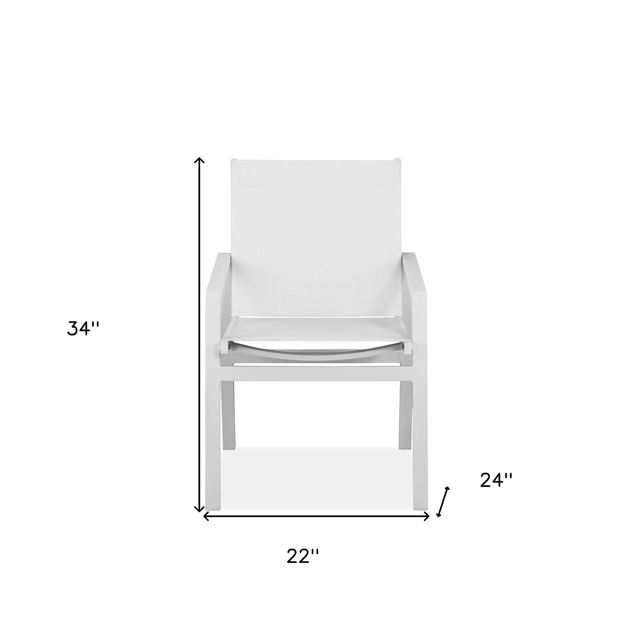 Set of Two 22" White Metal Indoor Outdoor Dining Chair-6