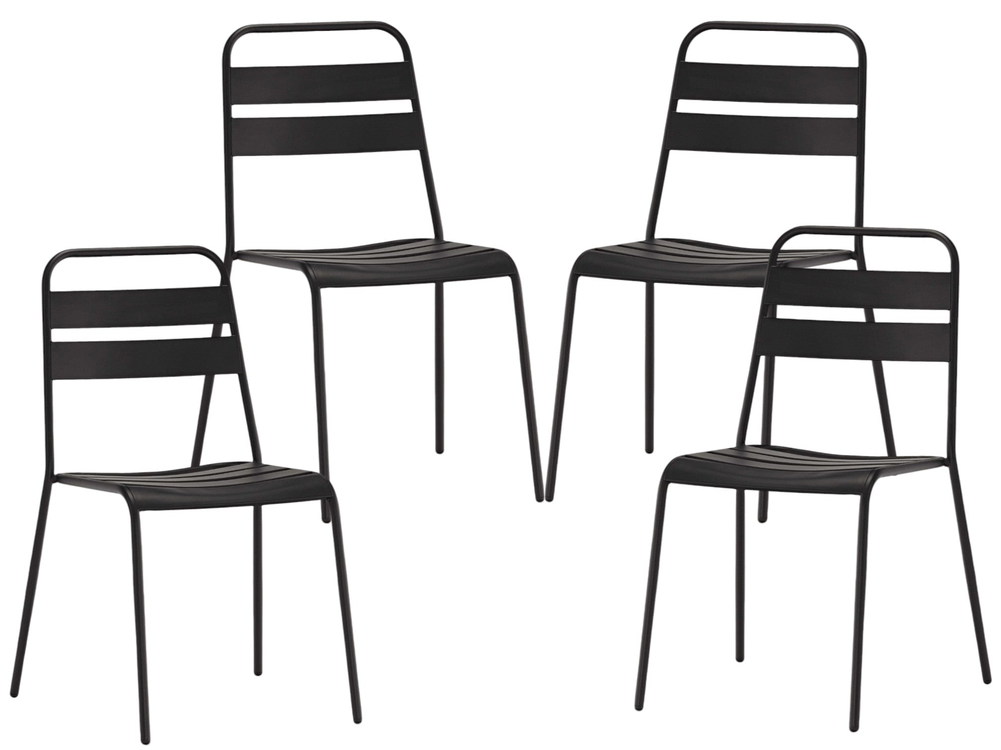 Set of Four Gray Faux Leather Dining Side Chairs-3