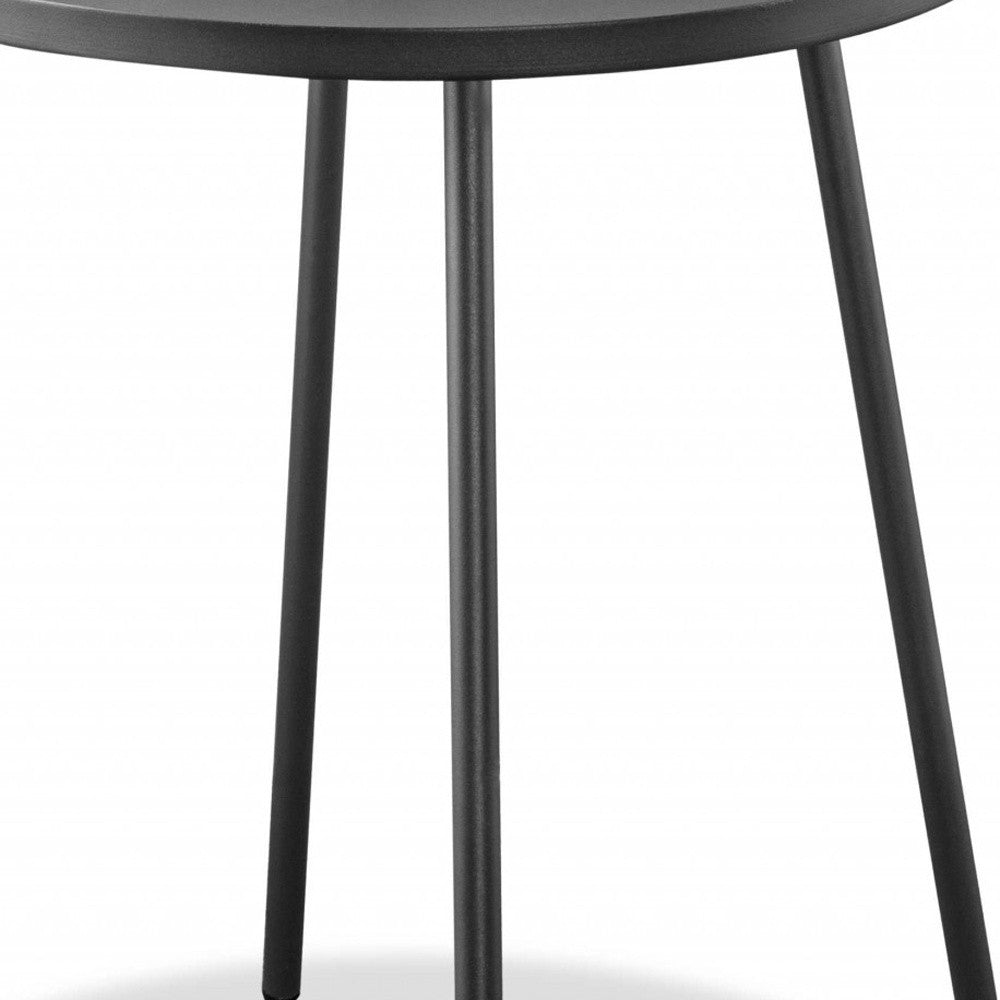 25" Gray Stainless Steel Round End Table-4