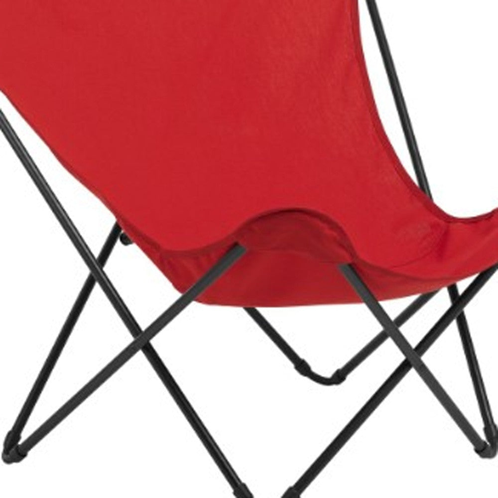 36" Red and Chrome Outdoor Camping Chair-3