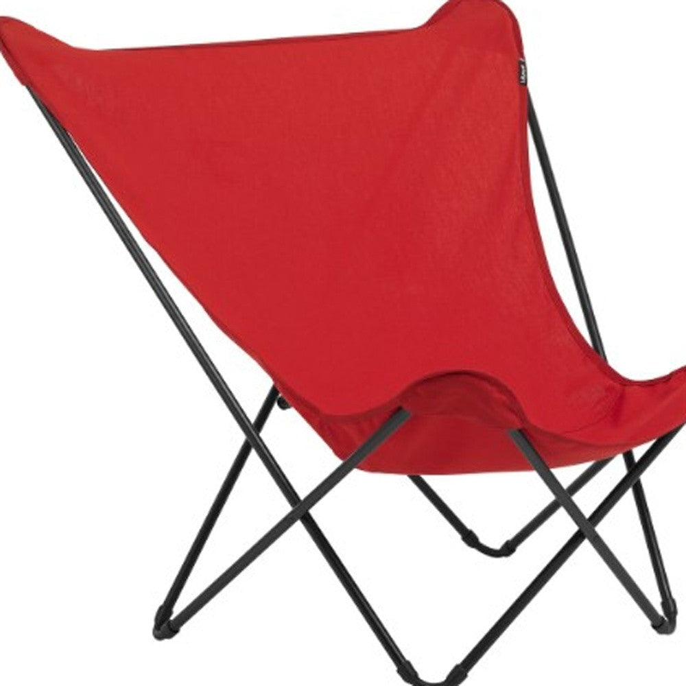 36" Red and Chrome Outdoor Camping Chair-4