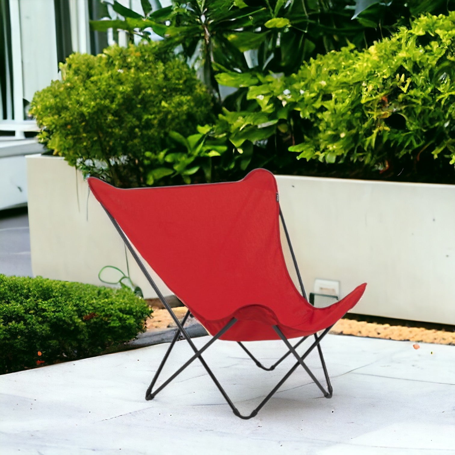 36" Red and Chrome Outdoor Camping Chair-0