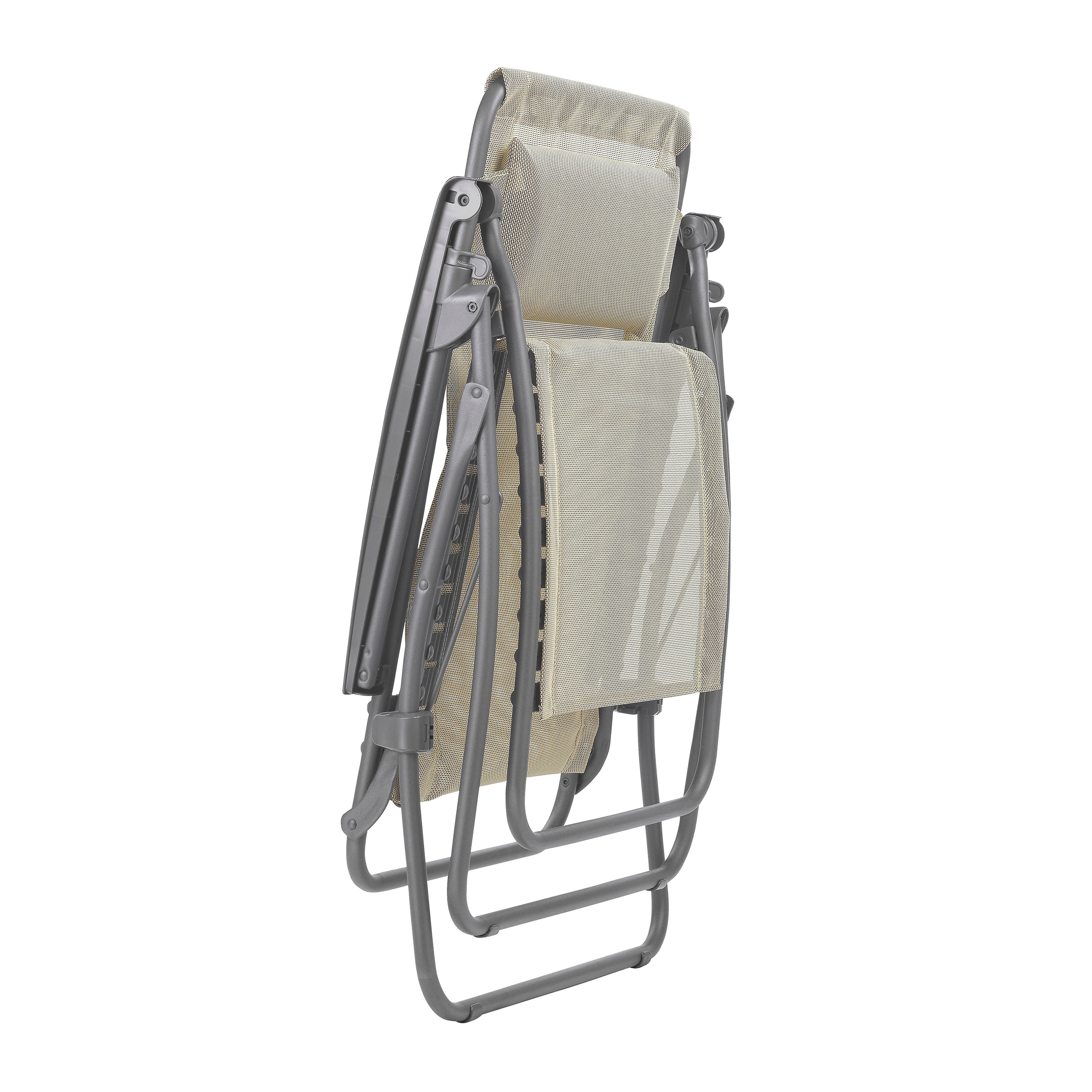 27" Gray Steel Outdoor Zero Gravity Chair-0