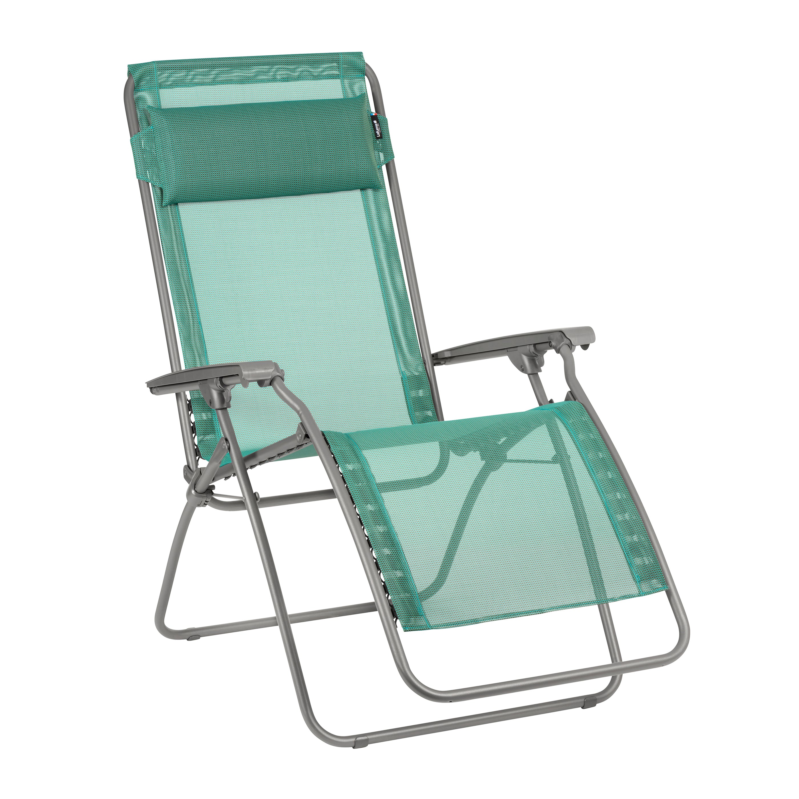 27" Green Metal Outdoor Zero Gravity Chair with Green Cushion-1