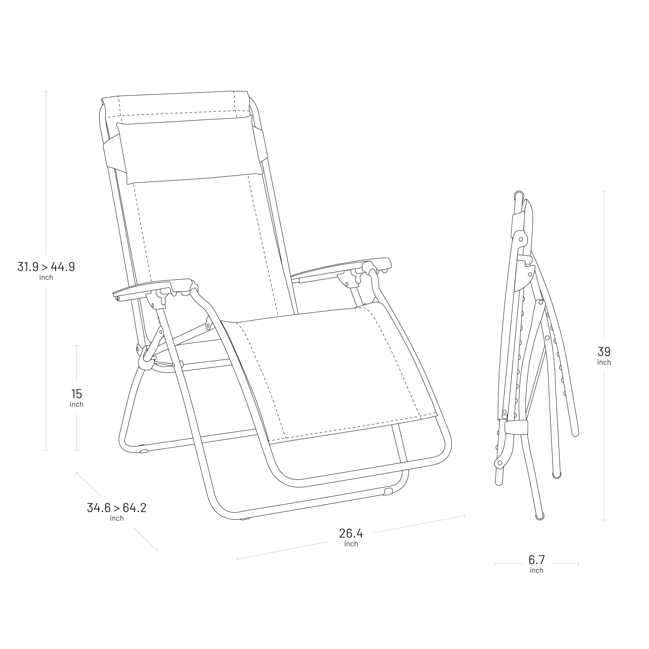 27" Green Metal Outdoor Zero Gravity Chair with Green Cushion-6