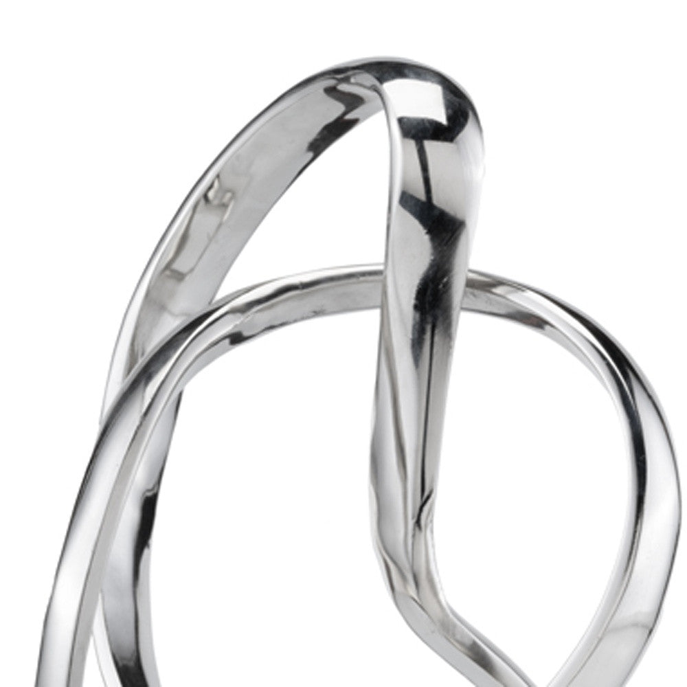 18" Silver and White Marble and Aluminum Sculpture-6