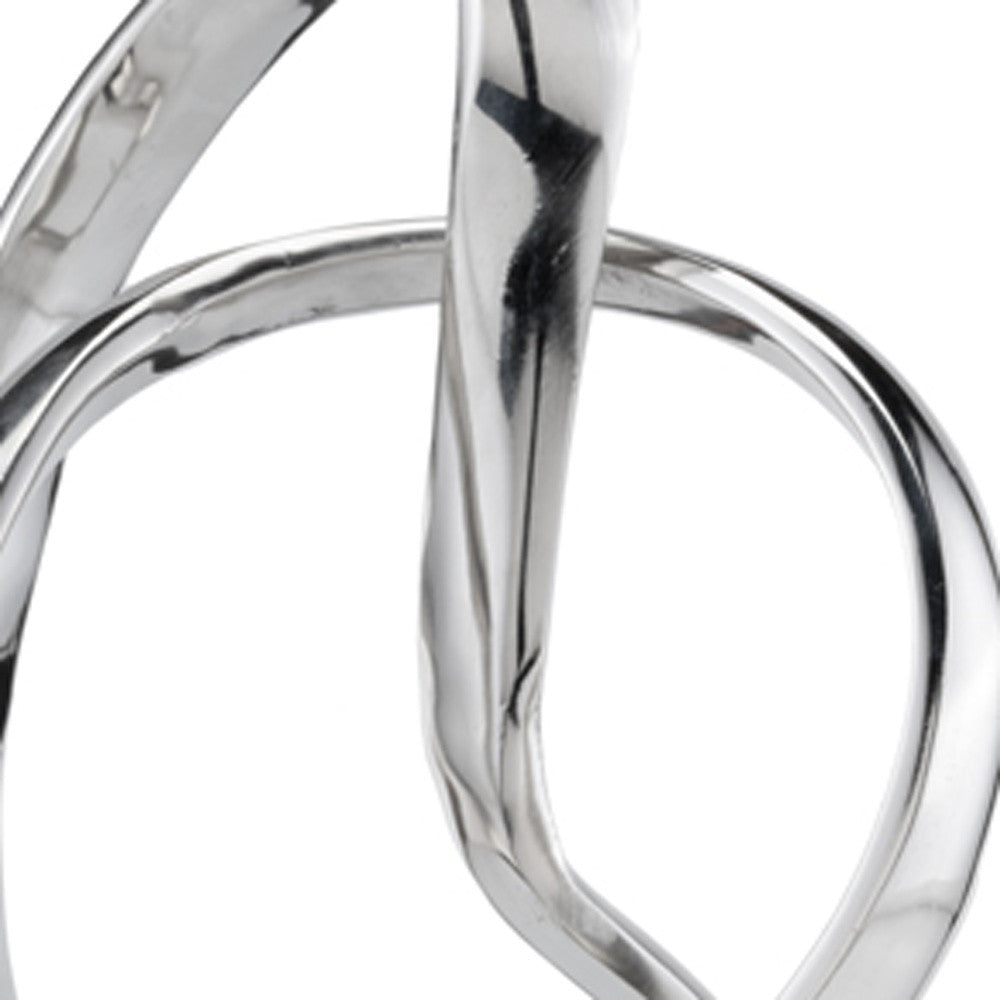 18" Silver and White Marble and Aluminum Sculpture-4