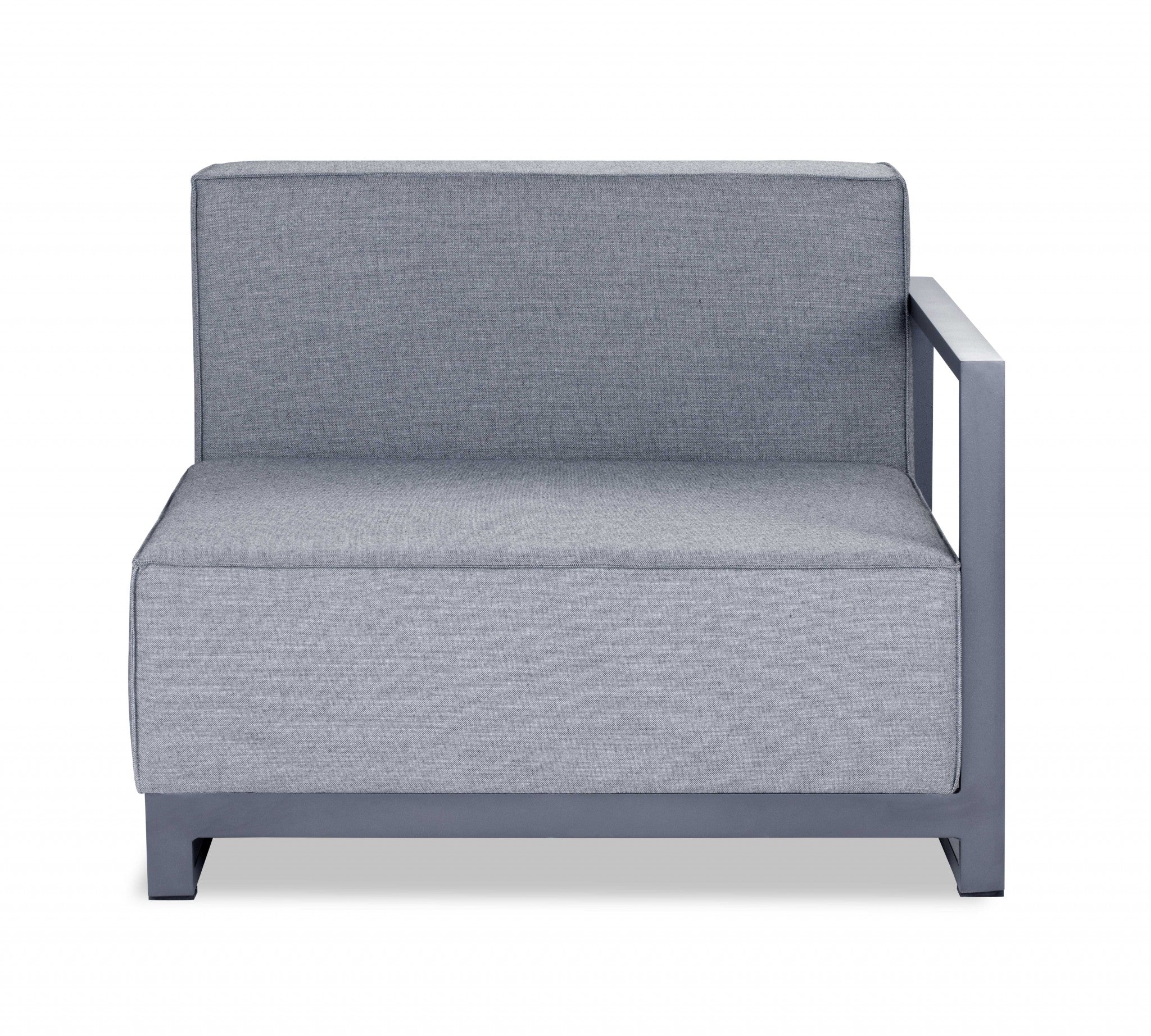 37" Gray Linen Arm Chair-0