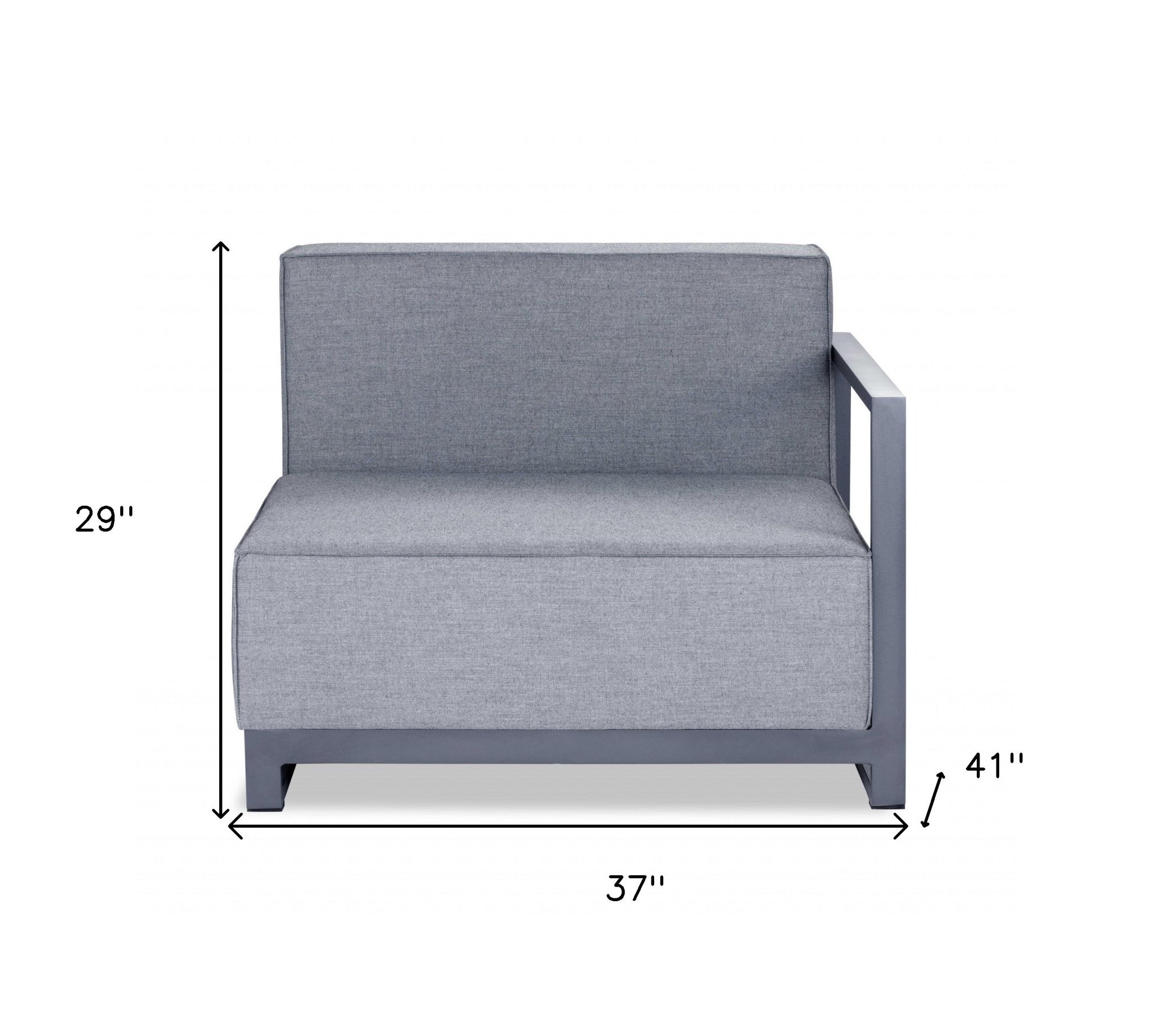37" Gray Linen Arm Chair-4