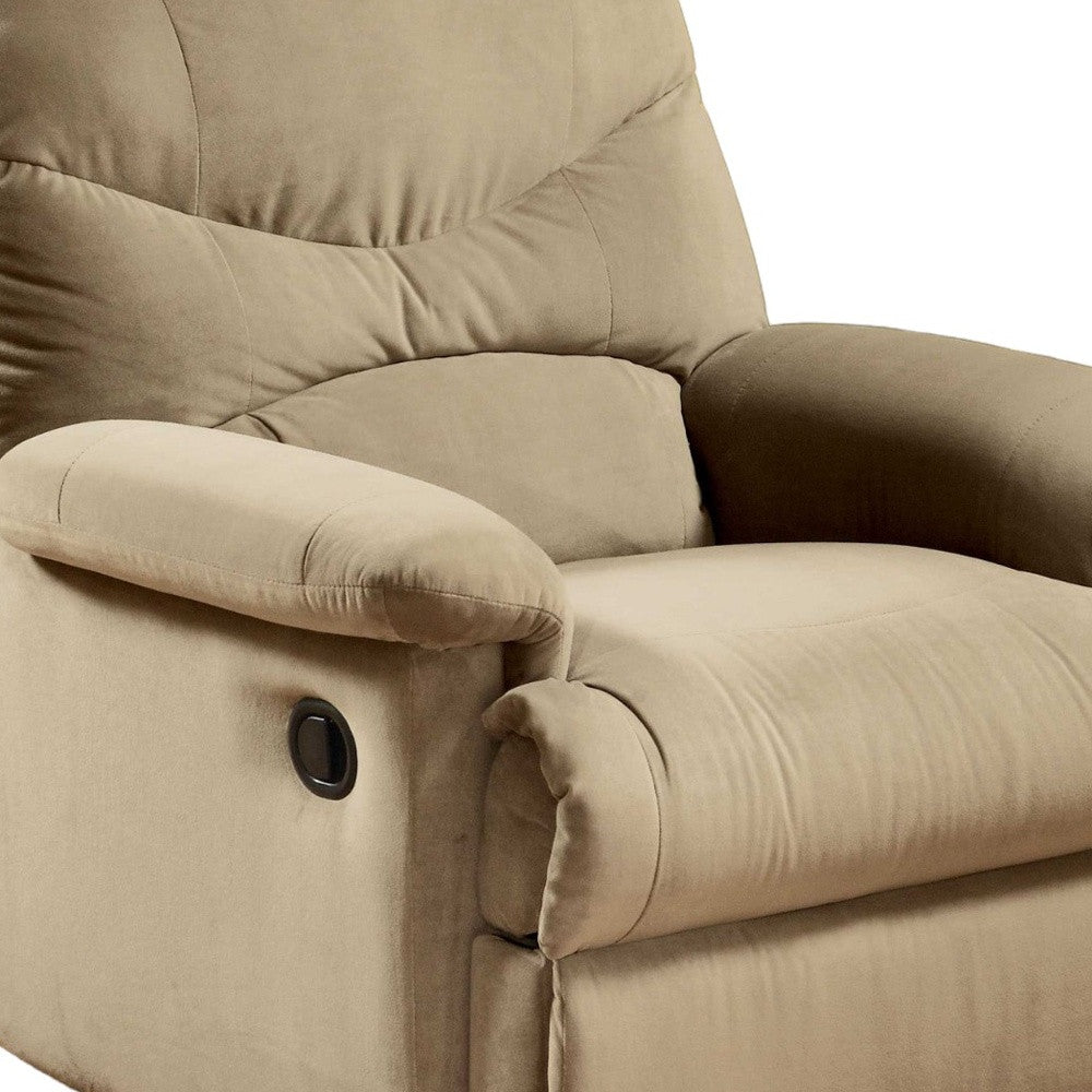 35" Beige Microfiber Recliner-2