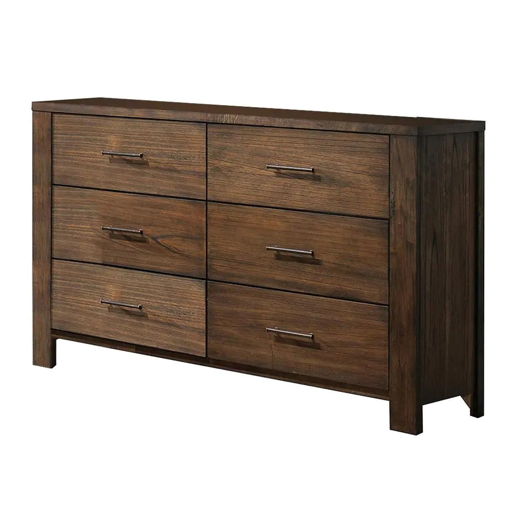 59" Brown Metal Six Drawer Dresser-3