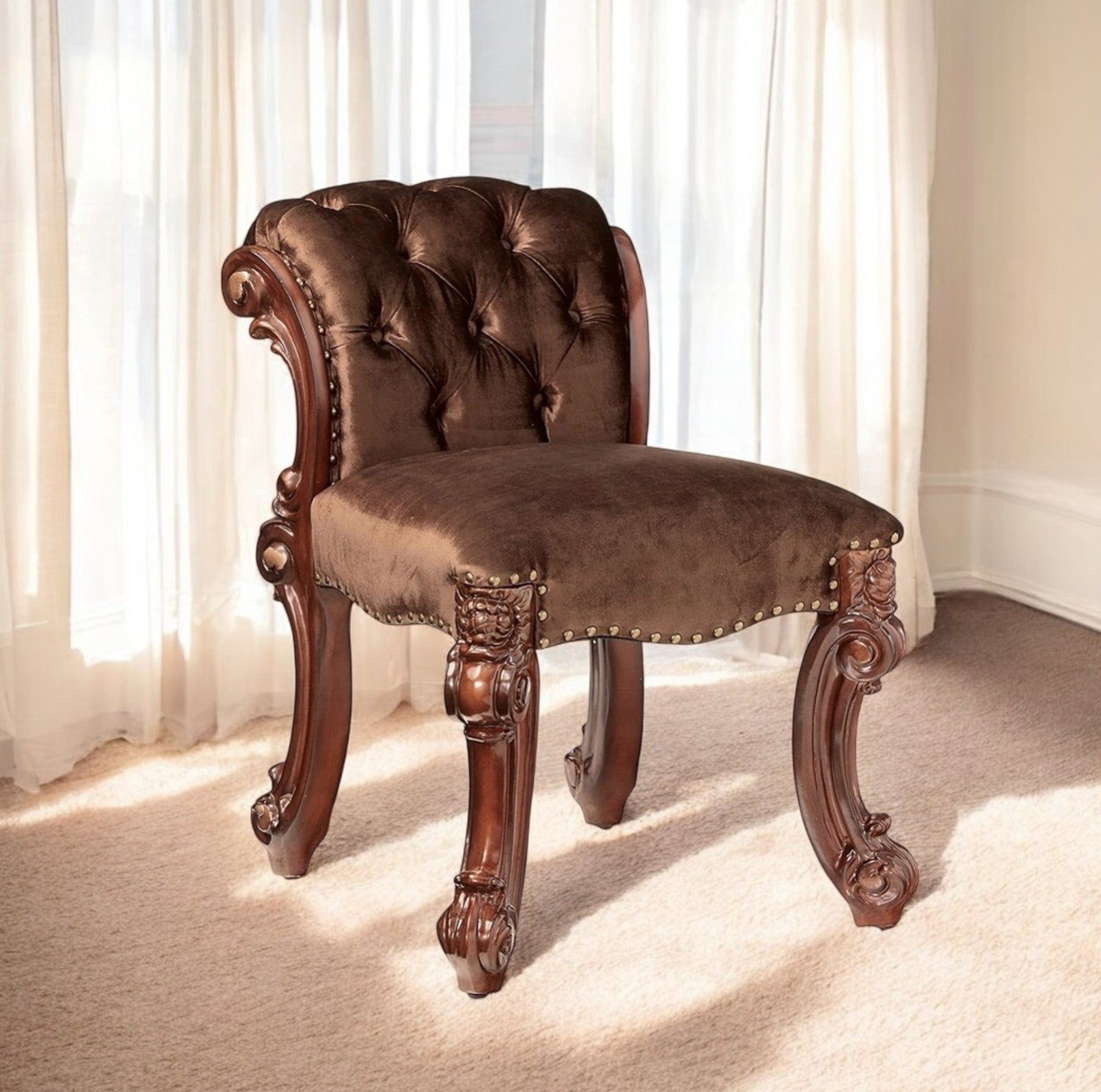 18" Solid Manufactured Wood and Fabric Bar Chair-0