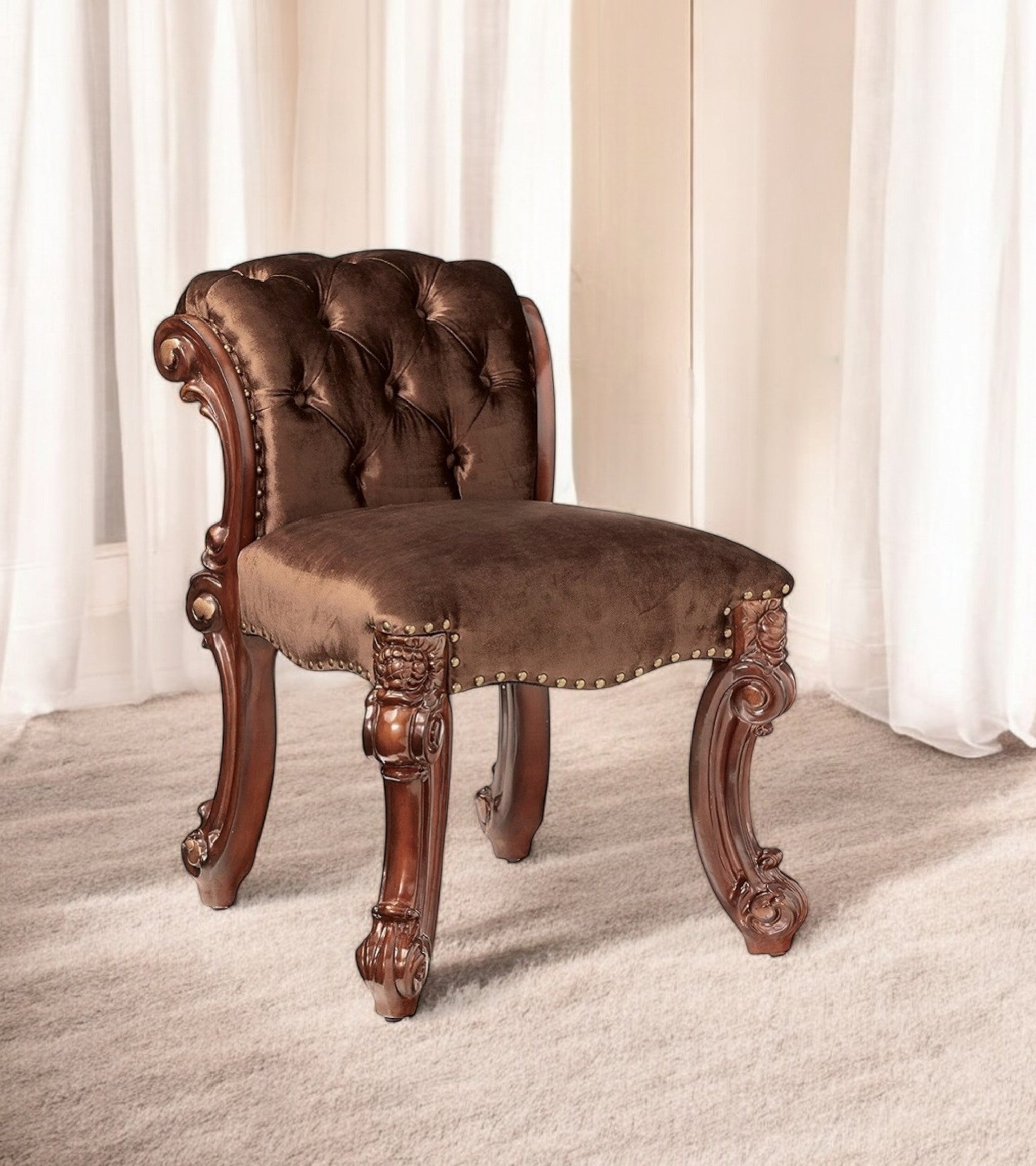 18" Solid Manufactured Wood and Fabric Bar Chair-1