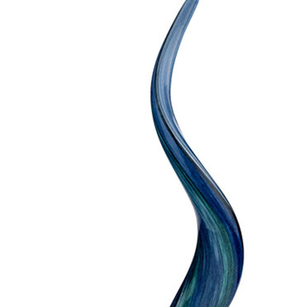 19" Blue and Green Murano Glass Modern Abstract Tabletop Sculpture-4
