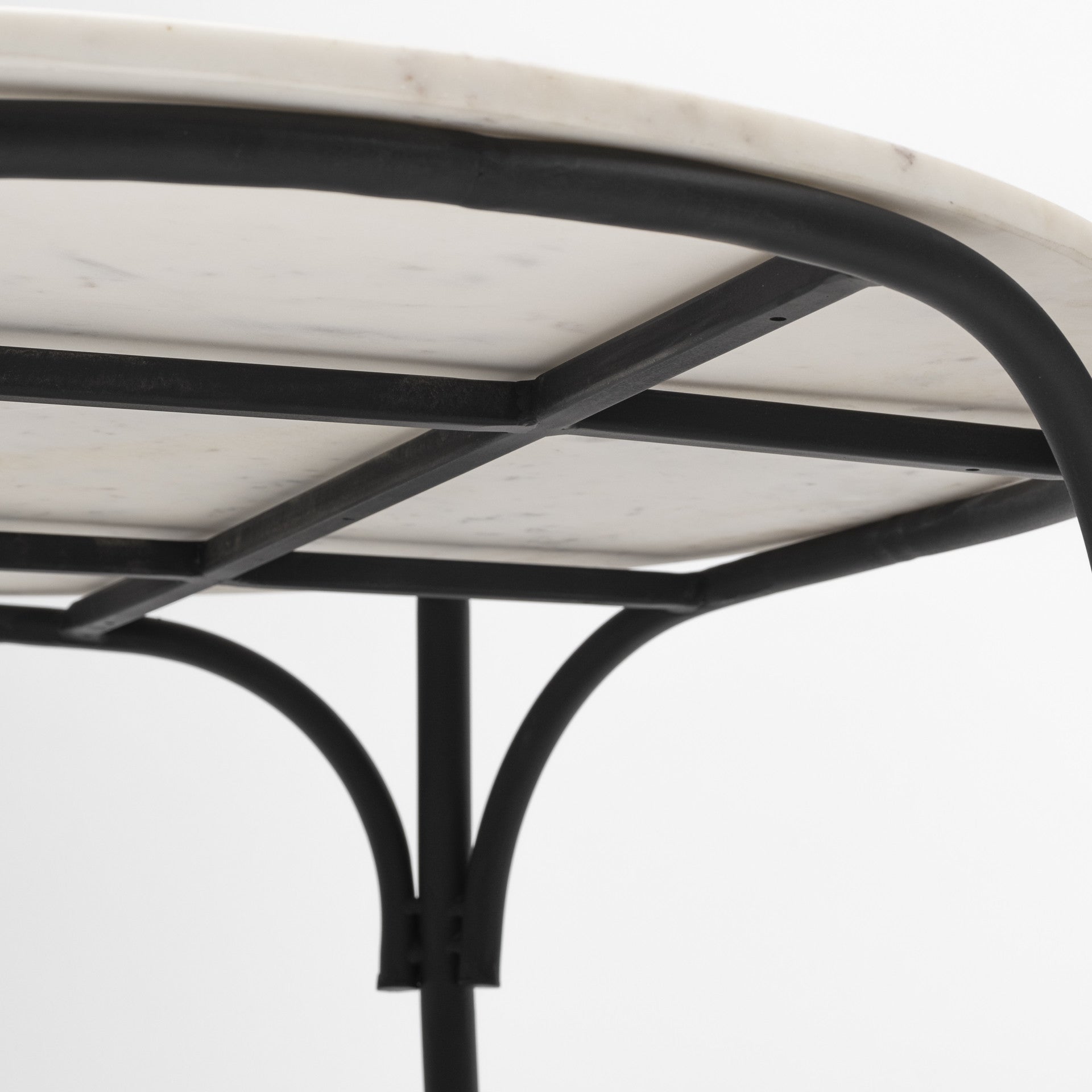 36" Brown and Black Wood and Metal Round Coffee Table-3