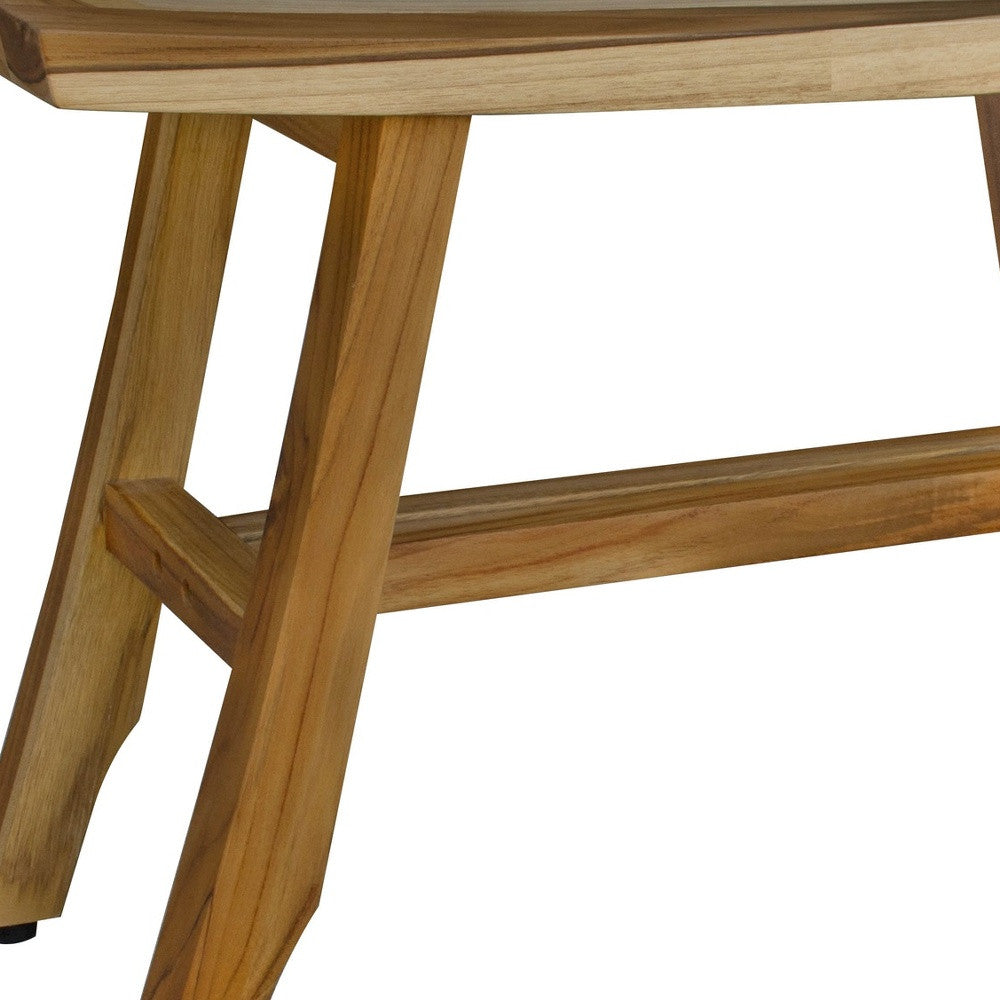 28" Natural Teak Rectangular Shower Bench-4