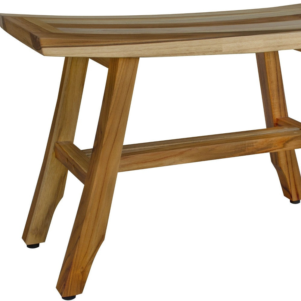 28" Natural Teak Rectangular Shower Bench-5