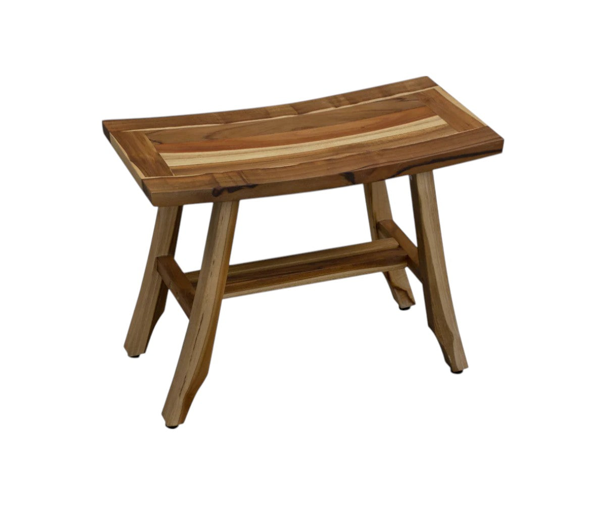 24" Brown Teak Rectangular Shower Bench-4