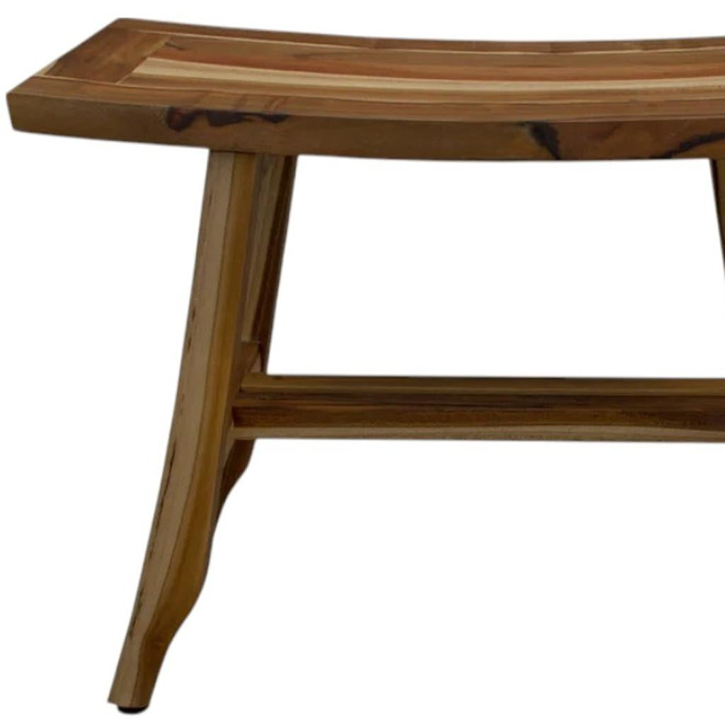 24" Brown Teak Rectangular Shower Bench-8