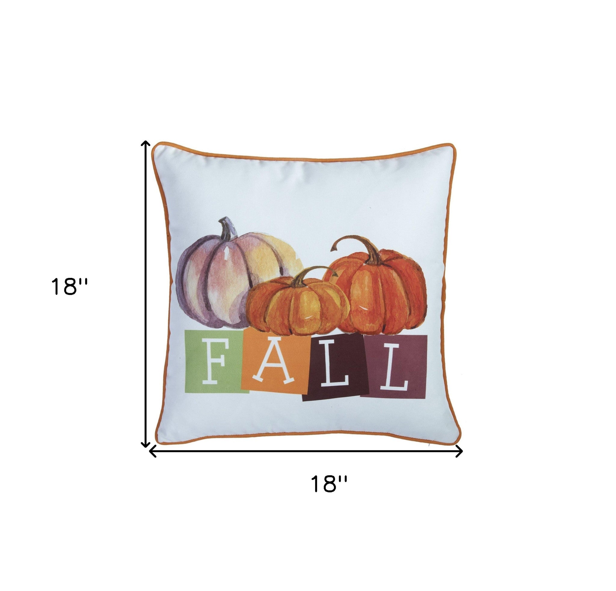 Set of Two 18" Orange And White Fall Plaid Fabric Throw Pillow Covers-7