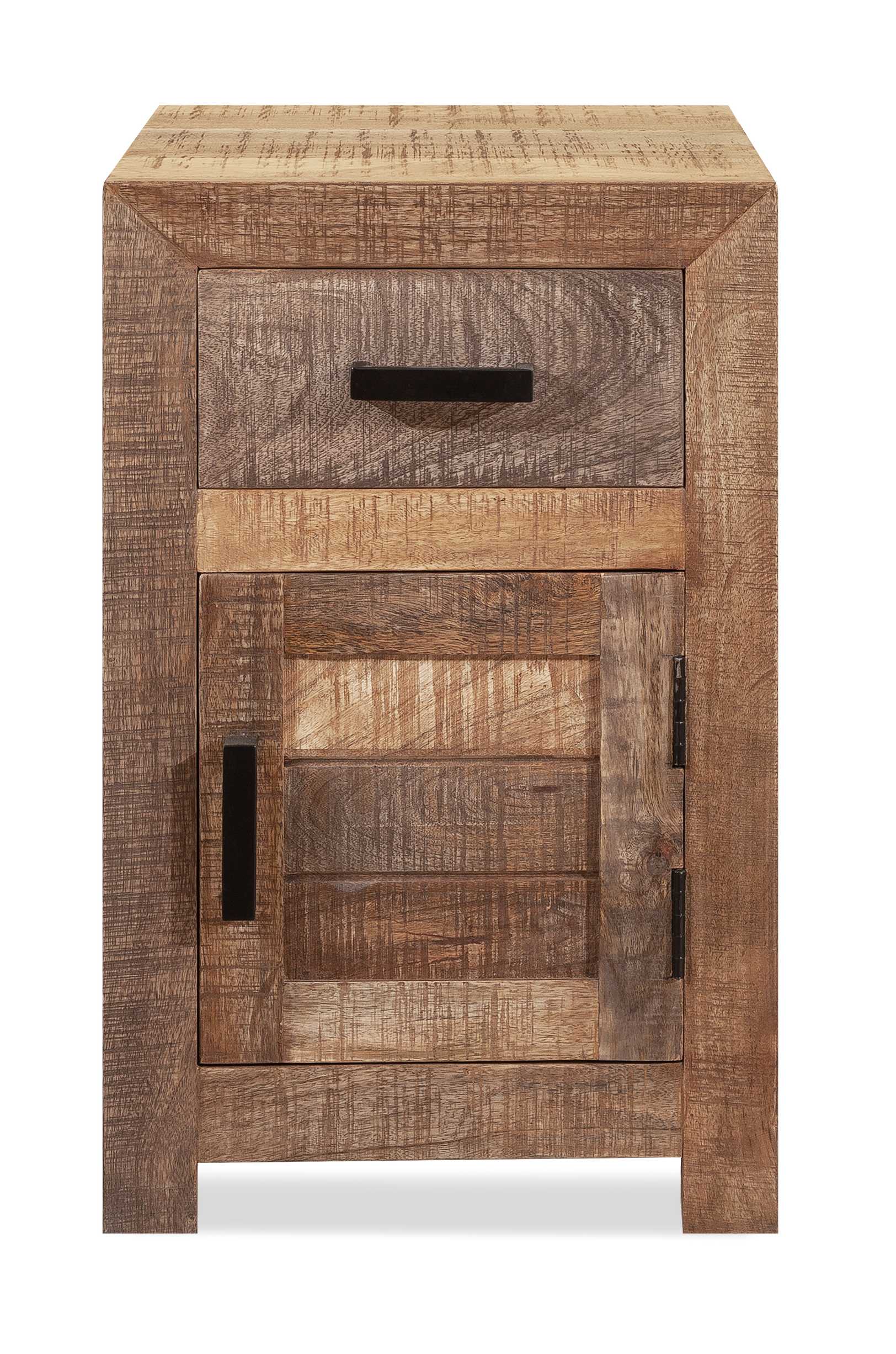 26" Brown Solid Wood Square End Table With Drawer-0