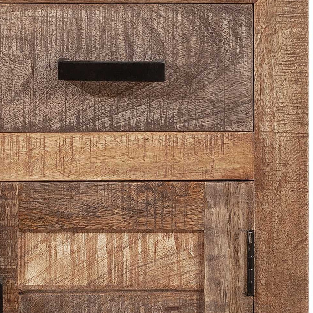 26" Brown Solid Wood Square End Table With Drawer-5