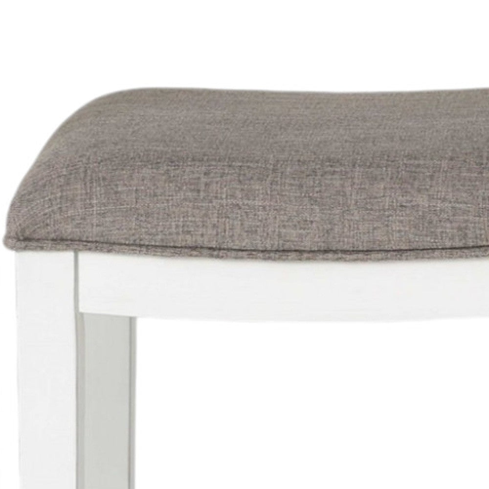 49" Three Piece White Wood Rectangular Bar Table With Two Stools-3