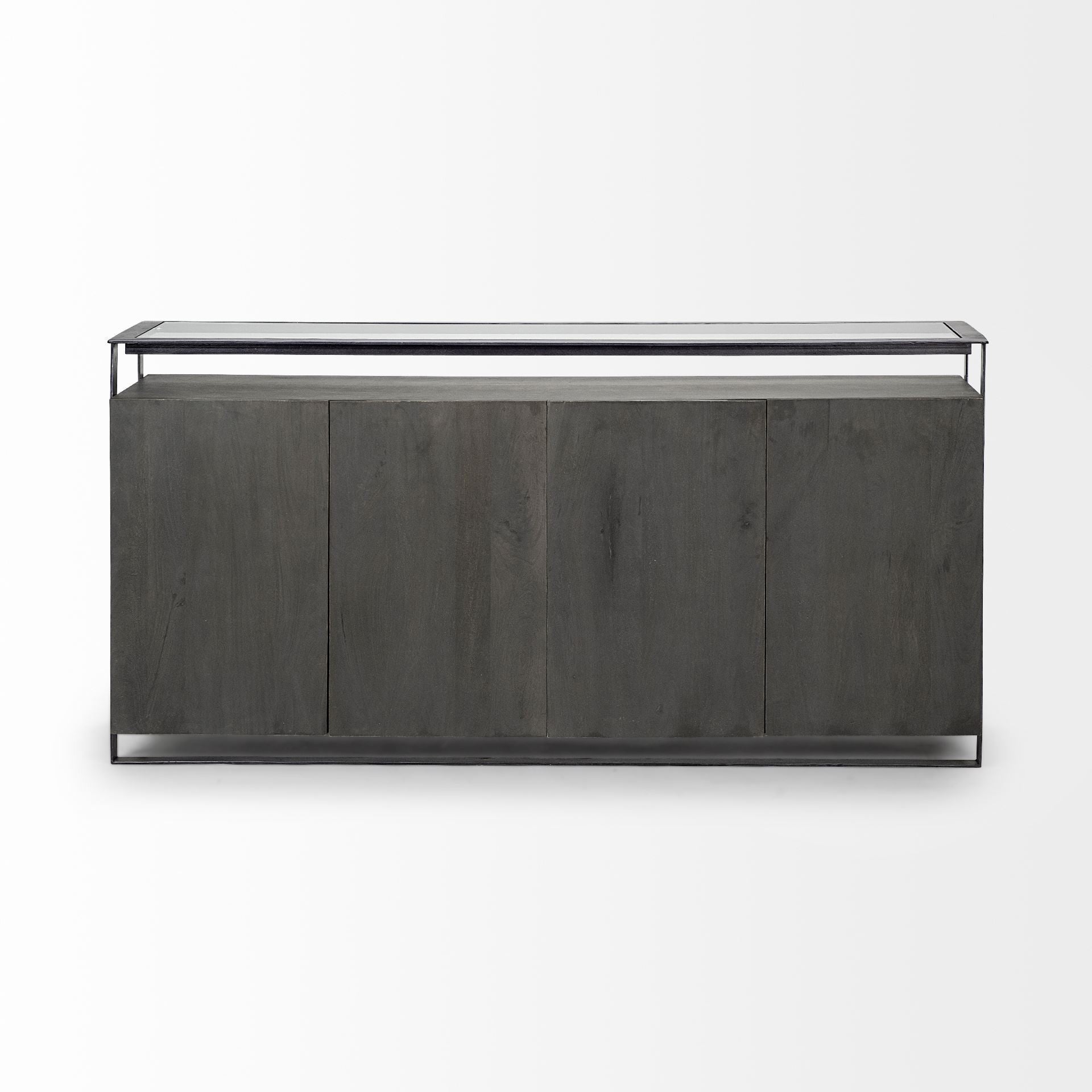 18" Black And Gray Solid Wood Sideboard-2